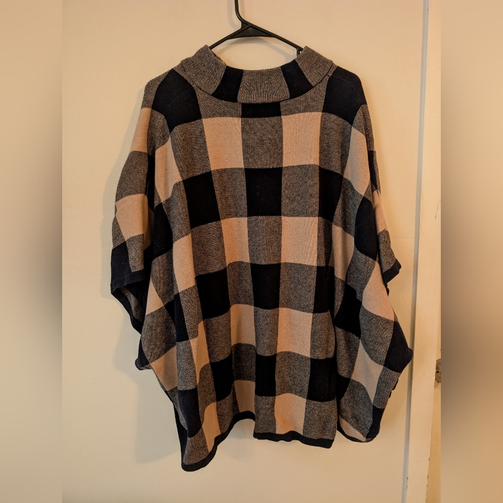 Jones New York Womens Plaid Poncho 2X - Picture 4 of 5